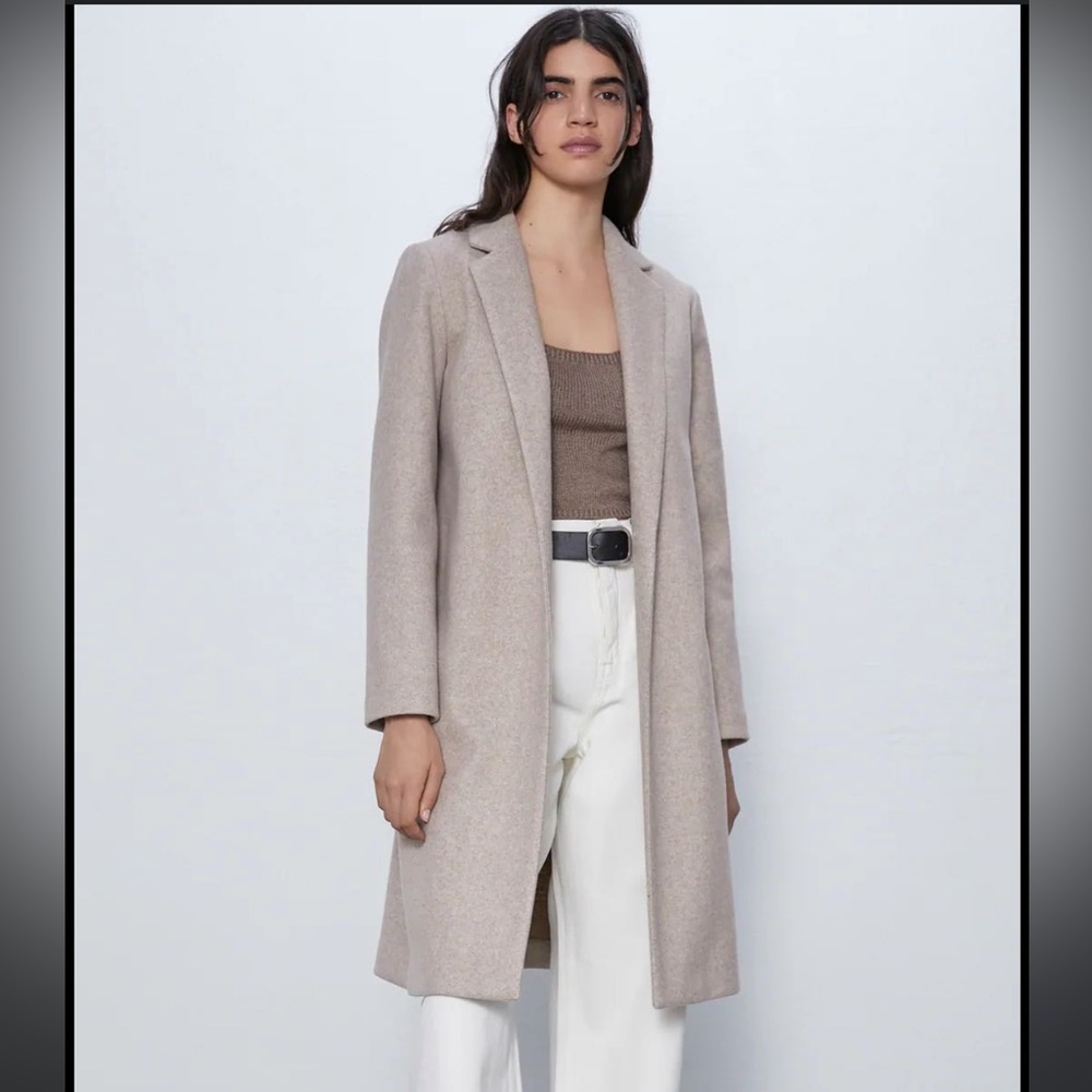 zara beige wool coat